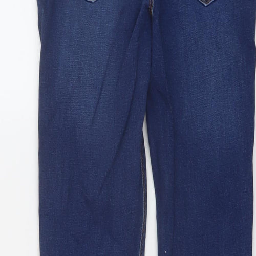 Denim & Co. Girls Blue Cotton Skinny Jeans Size 13-14 Years Regular Button