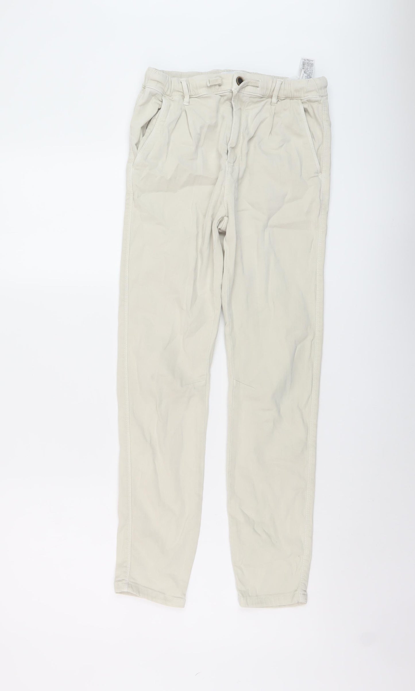 Zara Boys Beige Cotton Skinny Jeans Size 13-14 Years Regular Button