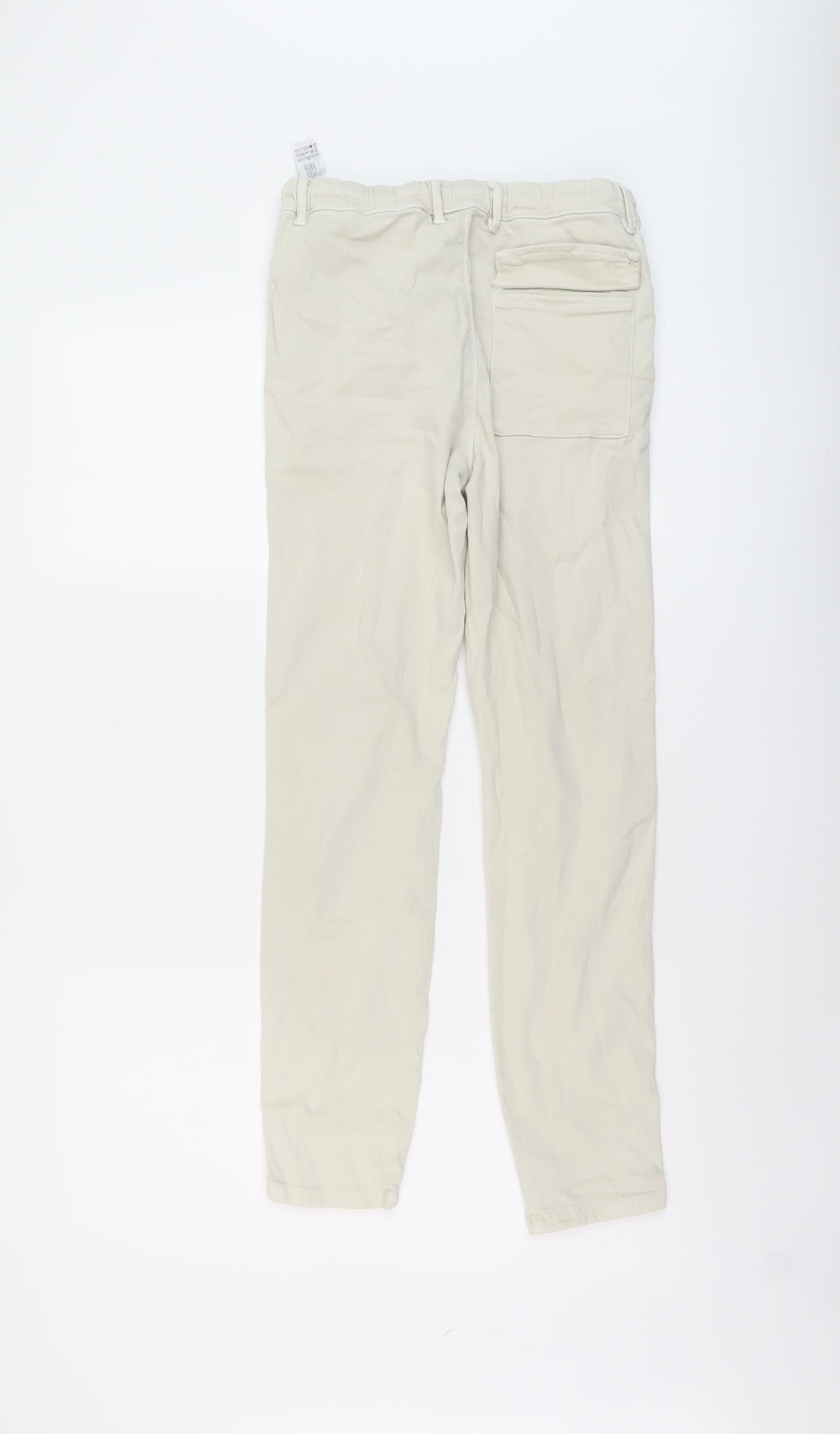 Zara Boys Beige Cotton Skinny Jeans Size 13-14 Years Regular Button