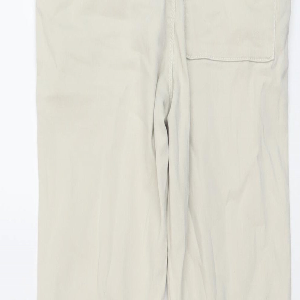 Zara Boys Beige Cotton Skinny Jeans Size 13-14 Years Regular Button