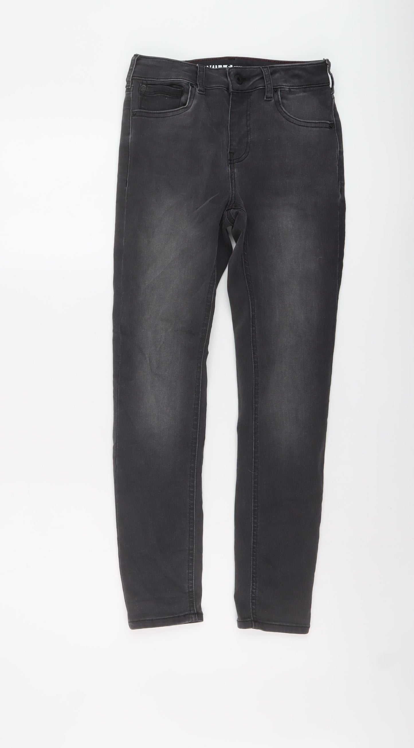 Jack Wills Womens Grey Cotton Skinny Jeans Size 25 in L26 in Regular Button