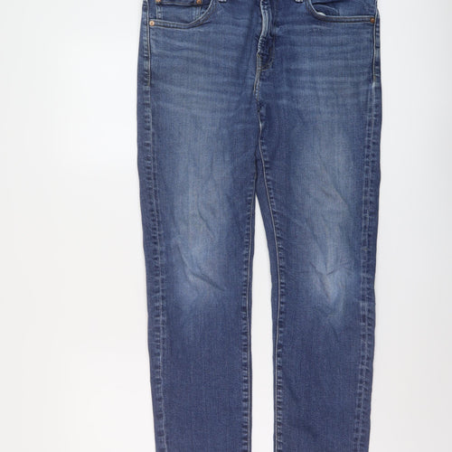 American Eagle Mens Blue Cotton Straight Jeans Size 33 in L32 in Regular Button
