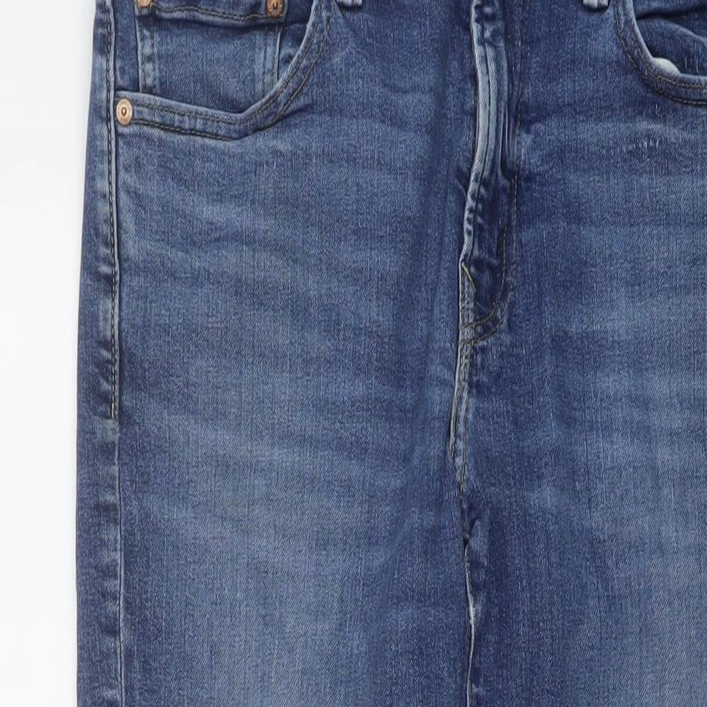 American Eagle Mens Blue Cotton Straight Jeans Size 33 in L32 in Regular Button