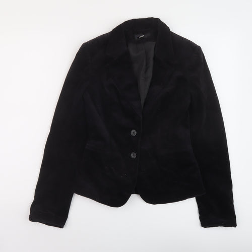 H&M Womens Black Jacket Size 6 Button