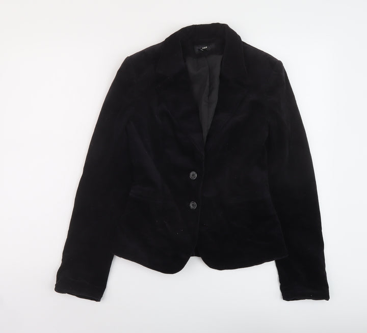 H&M Womens Black Jacket Size 6 Button