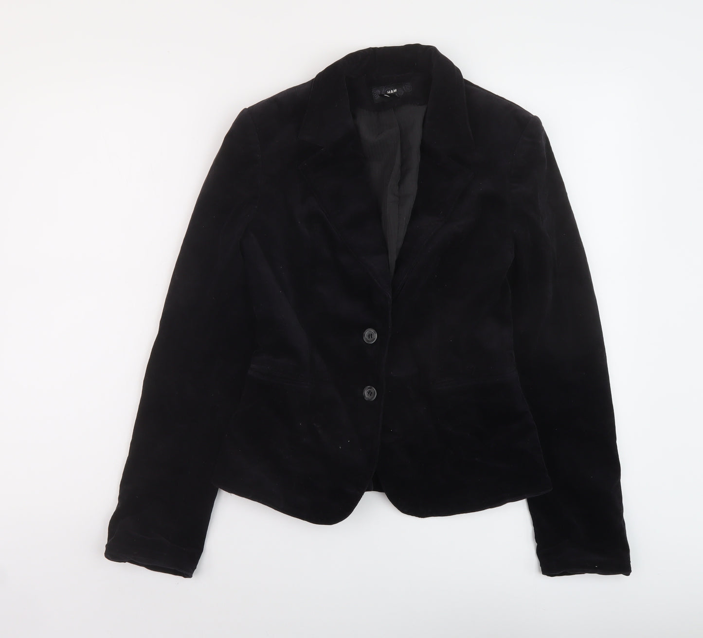 H&M Womens Black Jacket Size 6 Button