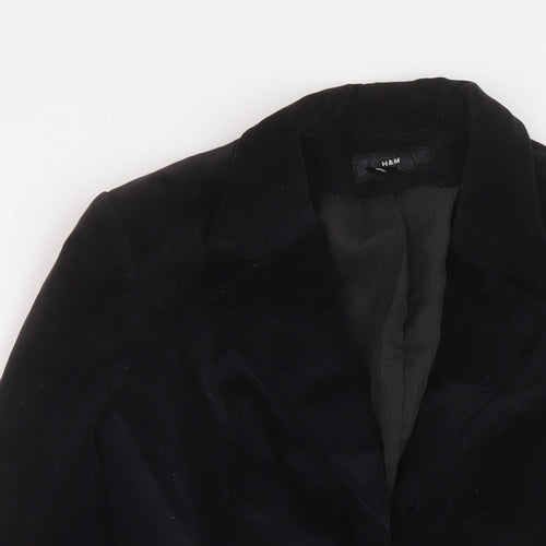 H&M Womens Black Jacket Size 6 Button