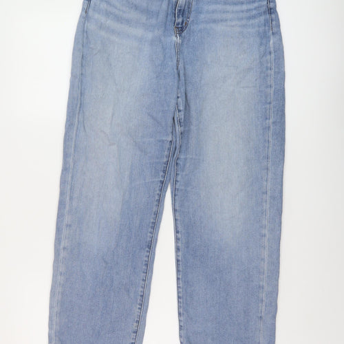 Uniqlo Womens Blue Cotton Mom Jeans Size 28 in L28 in Regular Button