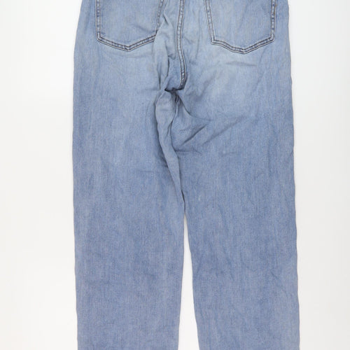 Uniqlo Womens Blue Cotton Mom Jeans Size 28 in L28 in Regular Button