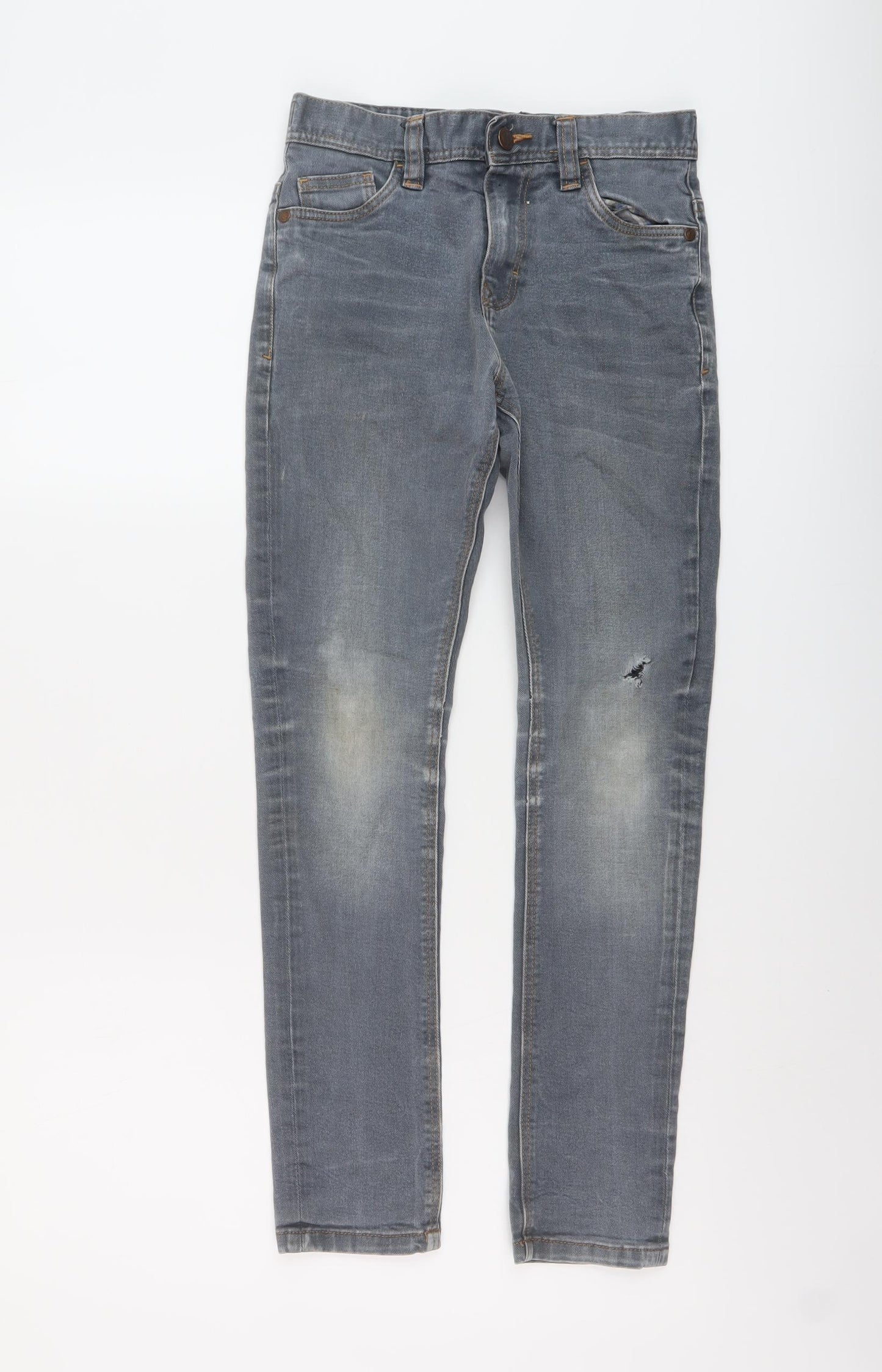 NEXT Boys Blue Cotton Skinny Jeans Size 10 Years Regular Button - Vintage