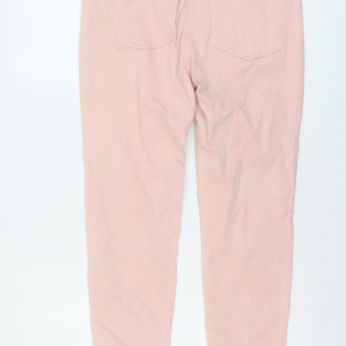 Stradivarius Womens Pink Cotton Skinny Jeans Size 16 L27 in Regular Button