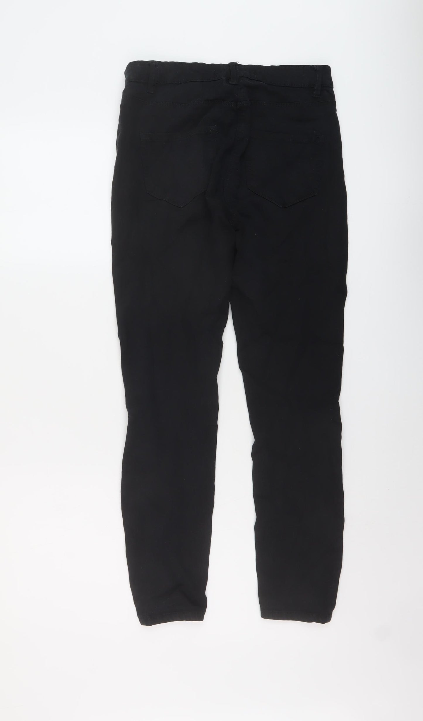 NEXT Womens Black Cotton Skinny Jeans Size 10 L27 in Regular Button