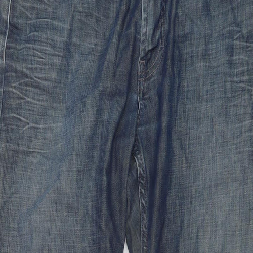 Tommy Hilfiger Mens Blue Cotton Straight Jeans Size 34 in L30 in Regular Button