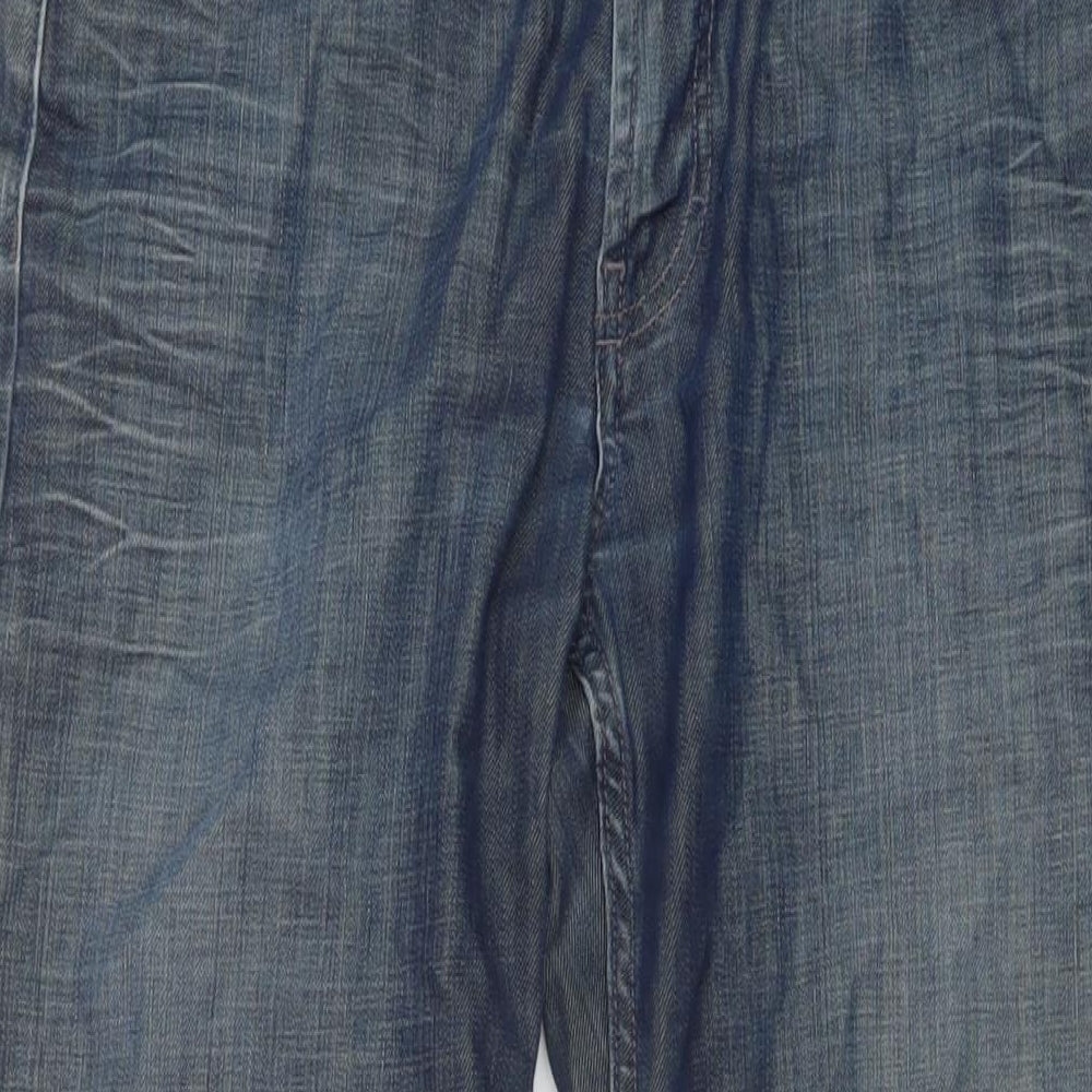 Tommy Hilfiger Mens Blue Cotton Straight Jeans Size 34 in L30 in Regular Button