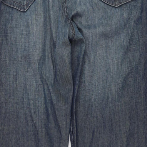 Tommy Hilfiger Mens Blue Cotton Straight Jeans Size 34 in L30 in Regular Button