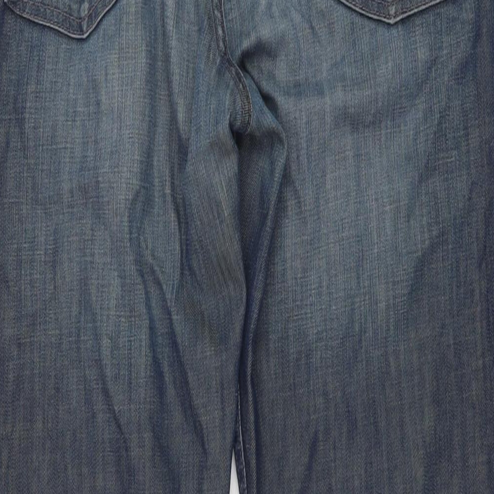 Tommy Hilfiger Mens Blue Cotton Straight Jeans Size 34 in L30 in Regular Button