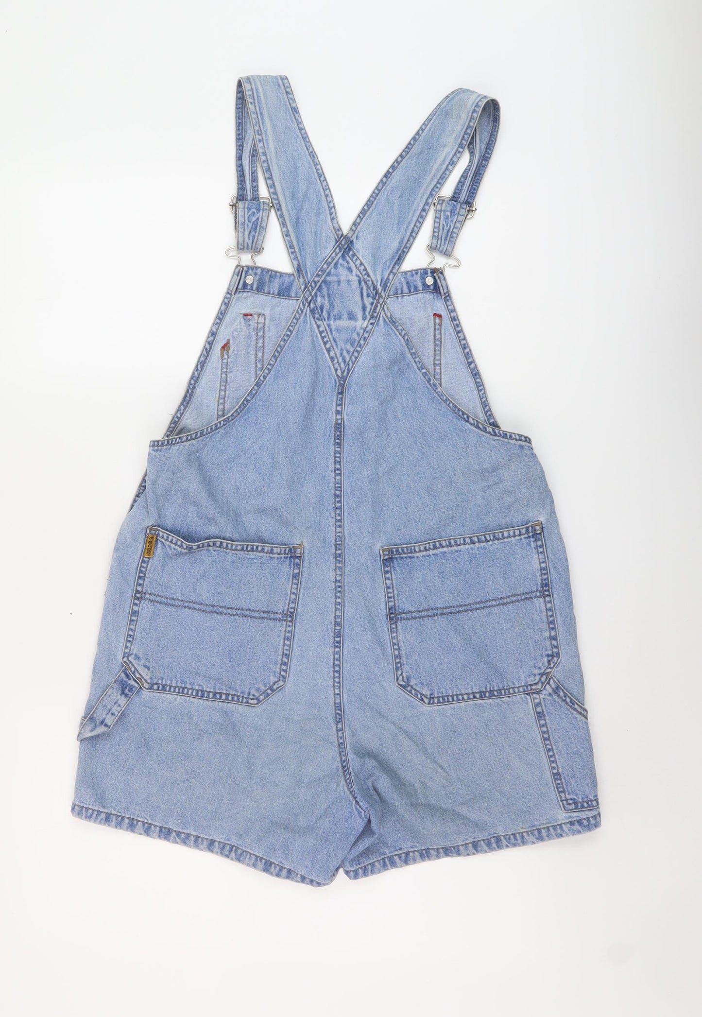 D'mode Womens Blue Cotton Dungaree One-Piece Size M Button