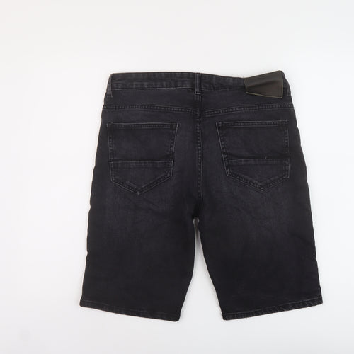 Denim & Co. Mens Black Cotton Bermuda Shorts Size 34 in L11 in Regular Button