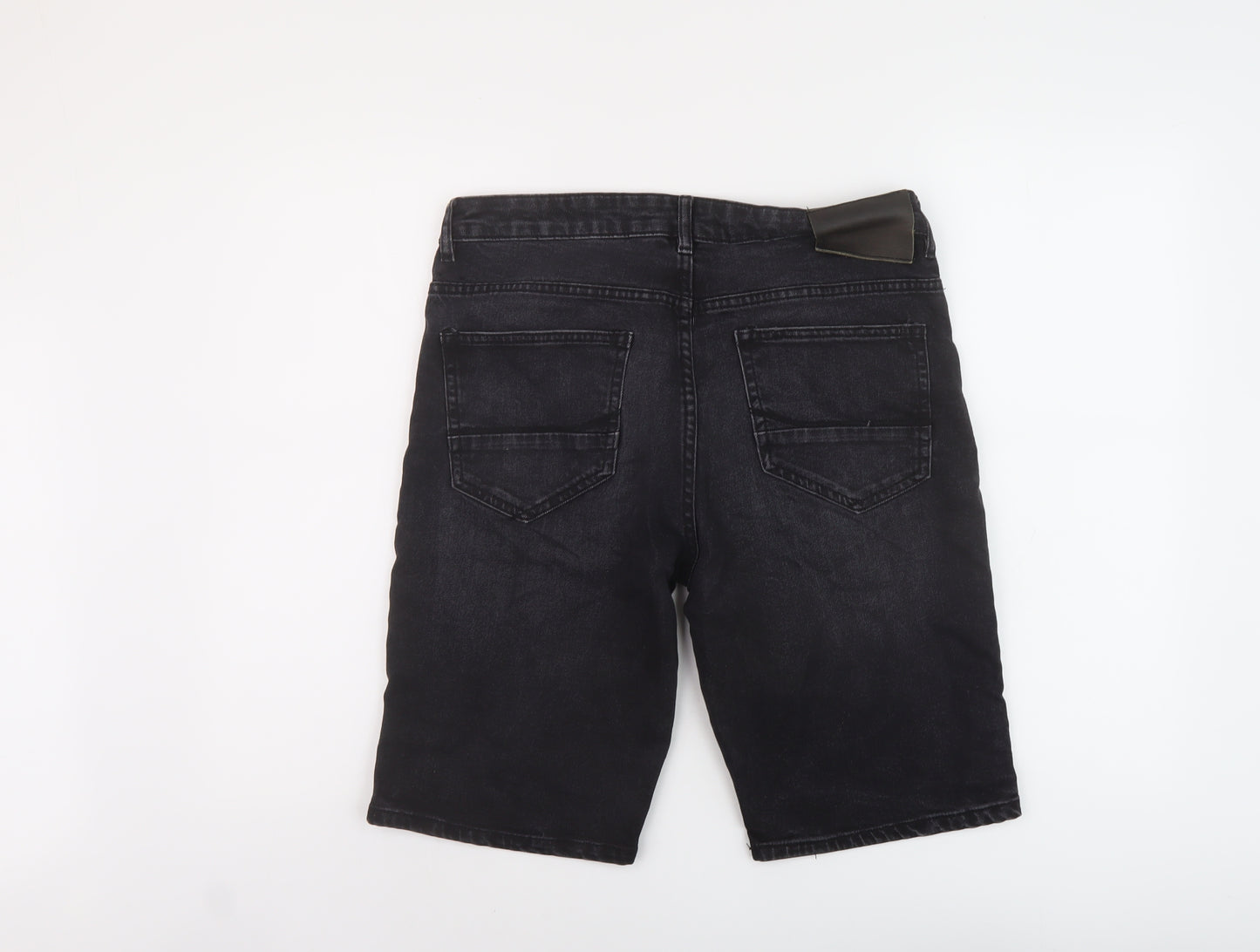 Denim & Co. Mens Black Cotton Bermuda Shorts Size 34 in L11 in Regular Button