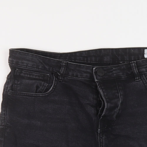Denim & Co. Mens Black Cotton Bermuda Shorts Size 34 in L11 in Regular Button