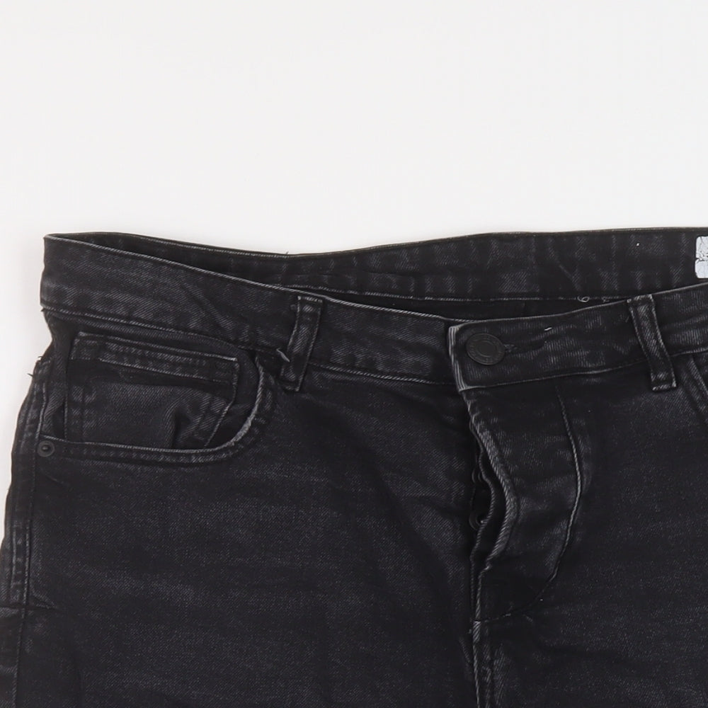 Denim & Co. Mens Black Cotton Bermuda Shorts Size 34 in L11 in Regular Button