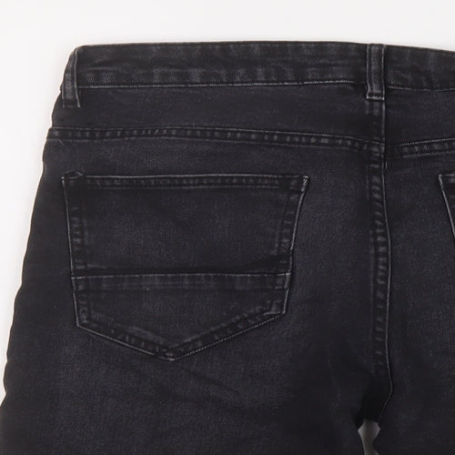 Denim & Co. Mens Black Cotton Bermuda Shorts Size 34 in L11 in Regular Button