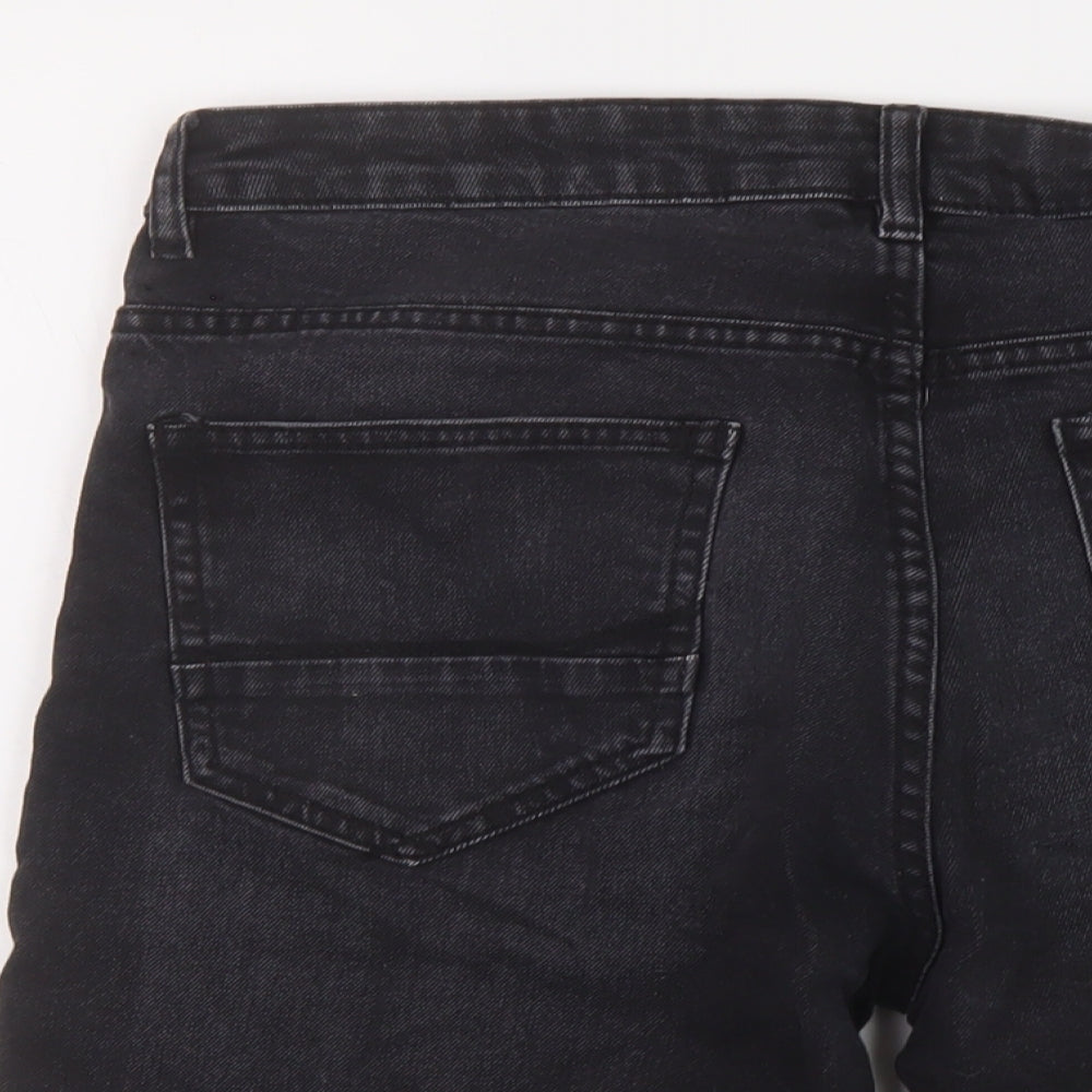 Denim & Co. Mens Black Cotton Bermuda Shorts Size 34 in L11 in Regular Button