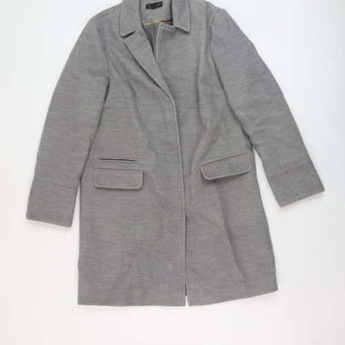 Topshop Womens Grey Overcoat Coat Size 8 Zip