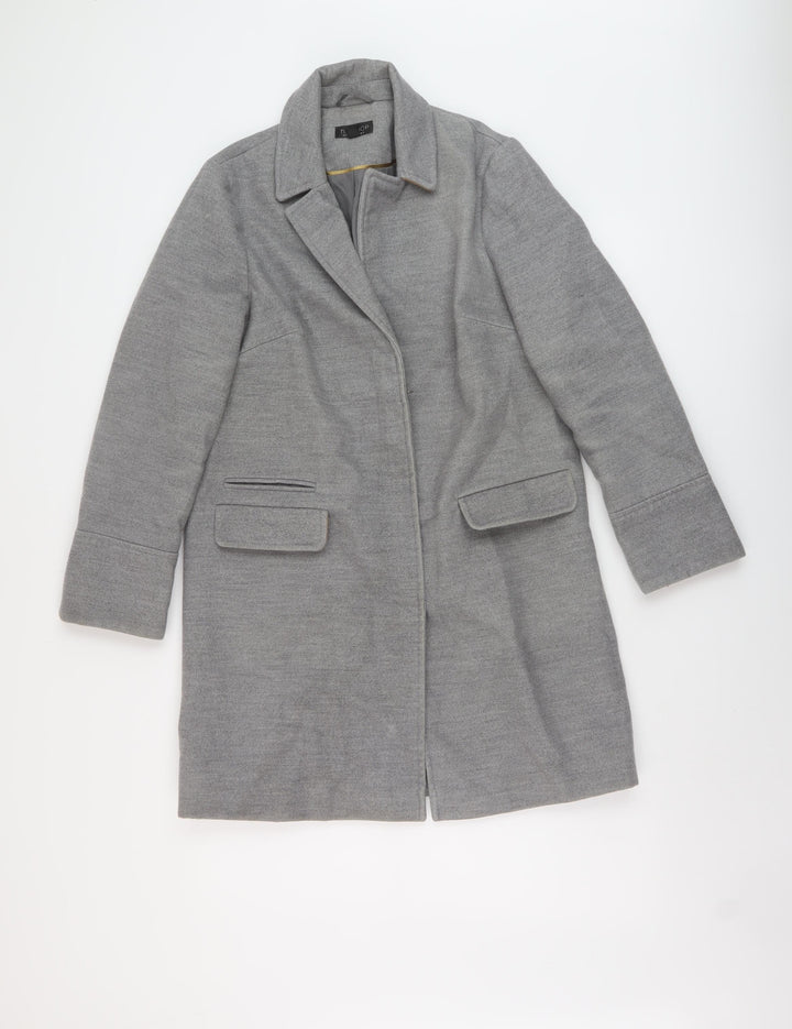 Topshop Womens Grey Overcoat Coat Size 8 Zip