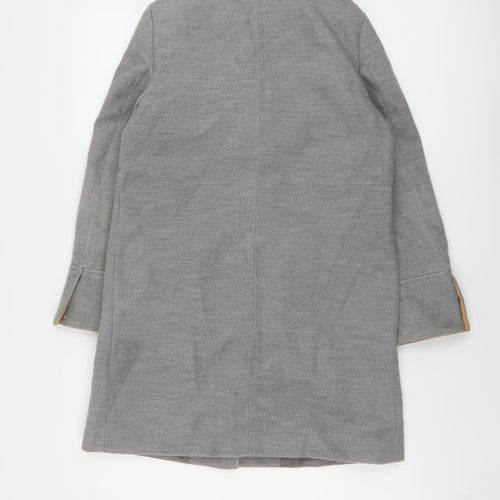 Topshop Womens Grey Overcoat Coat Size 8 Zip