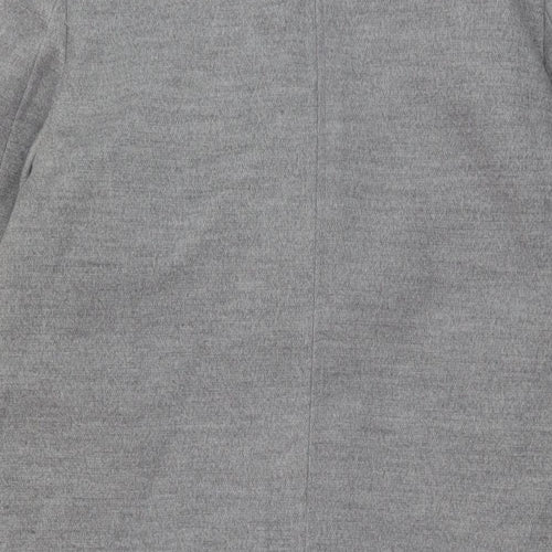 Topshop Womens Grey Overcoat Coat Size 8 Zip
