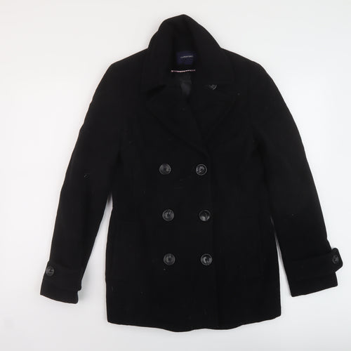 Land's End Womens Black Pea Coat Coat Size 10 Button