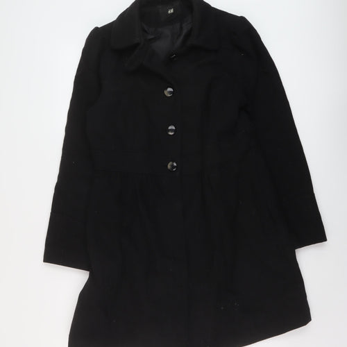 H&M Womens Black Pea Coat Coat Size 14 Button