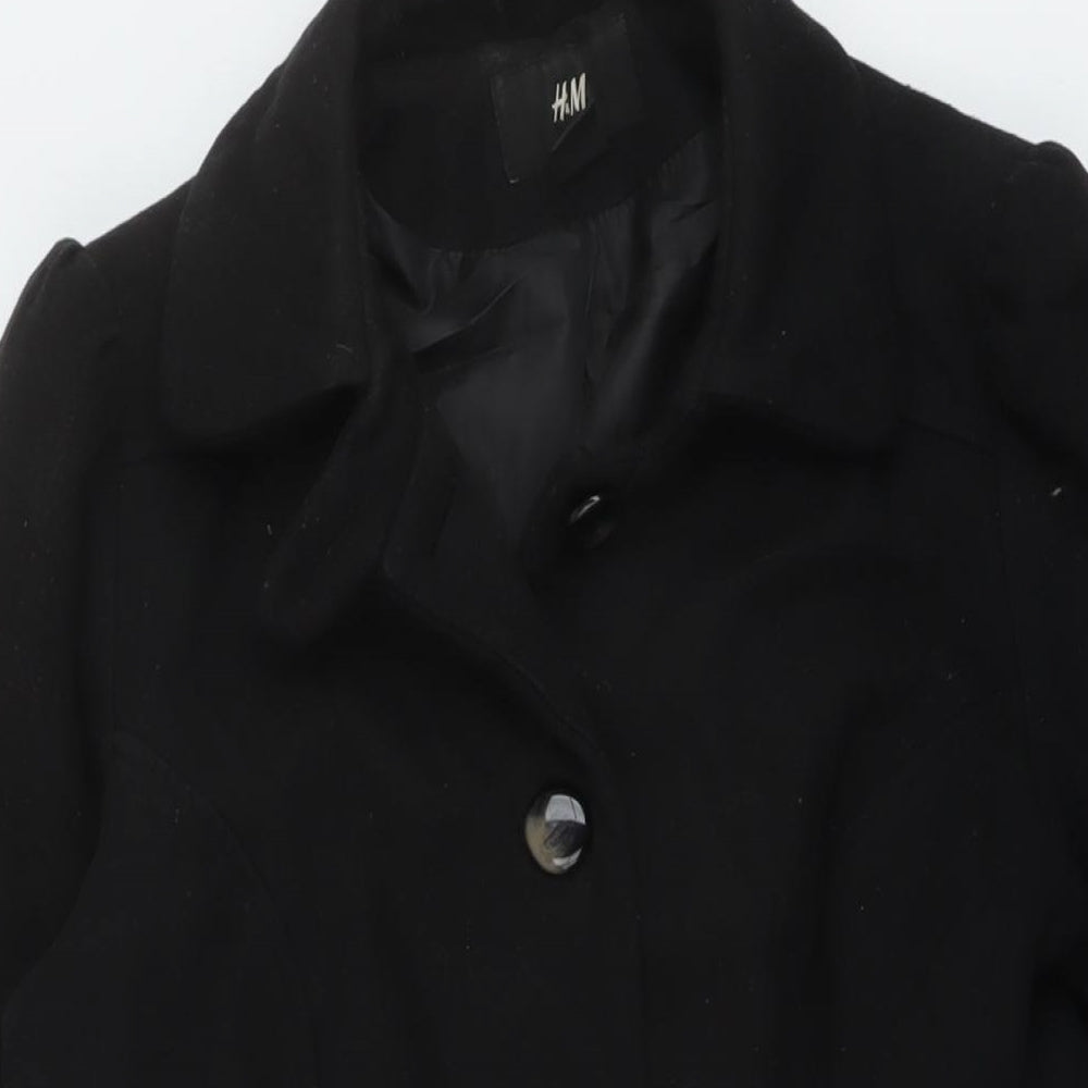 H&M Womens Black Pea Coat Coat Size 14 Button