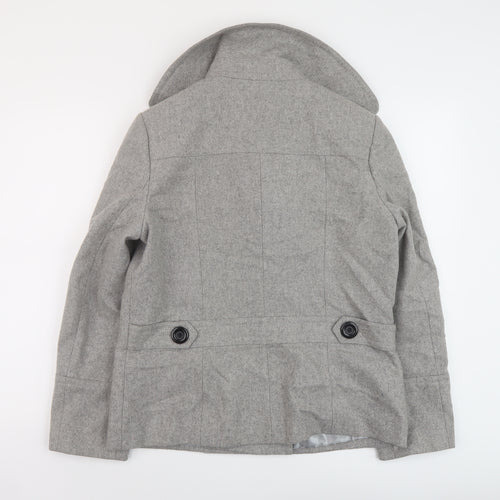 Marks and Spencer Womens Grey Overcoat Coat Size 14 Button