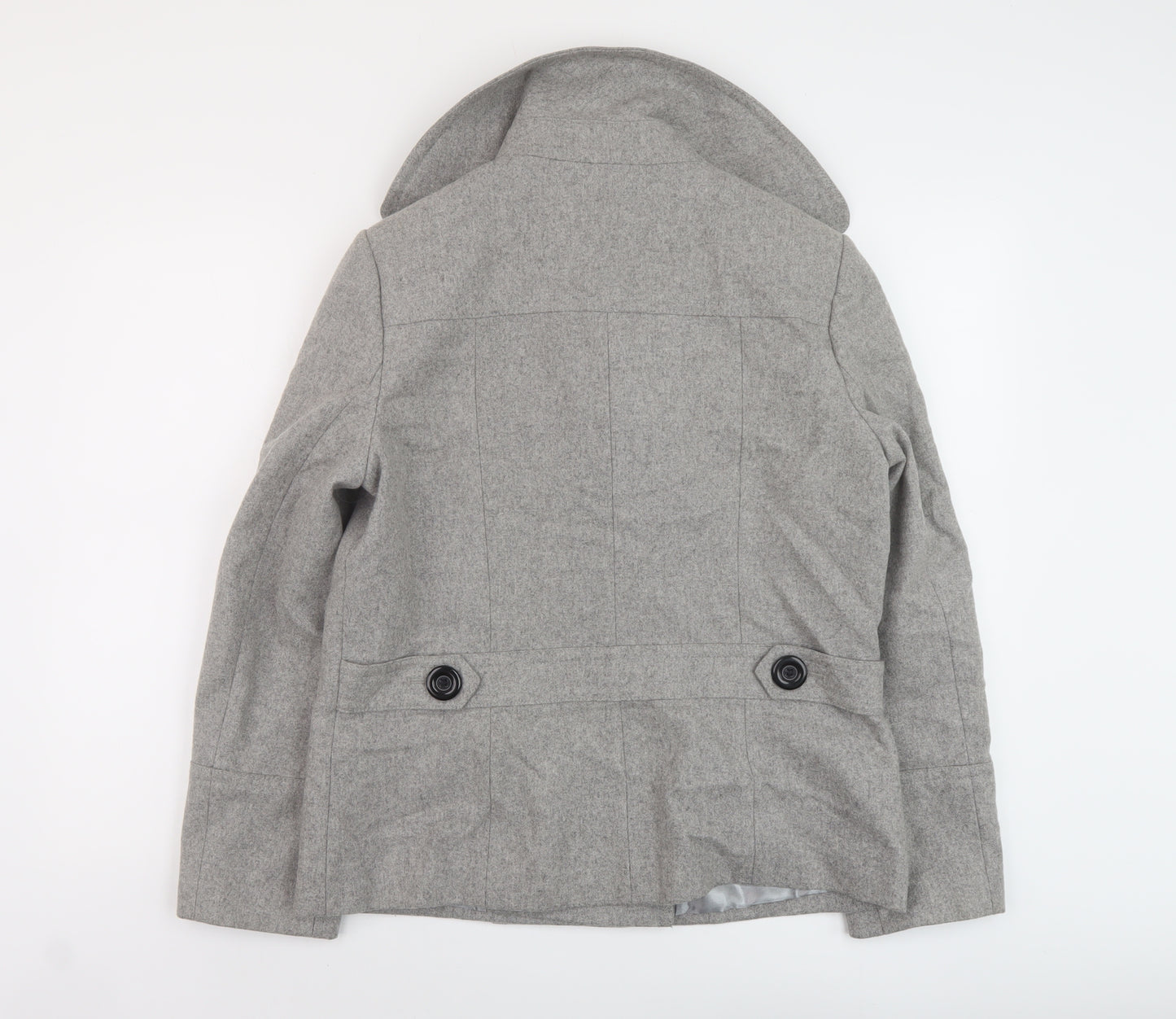 Marks and Spencer Womens Grey Overcoat Coat Size 14 Button