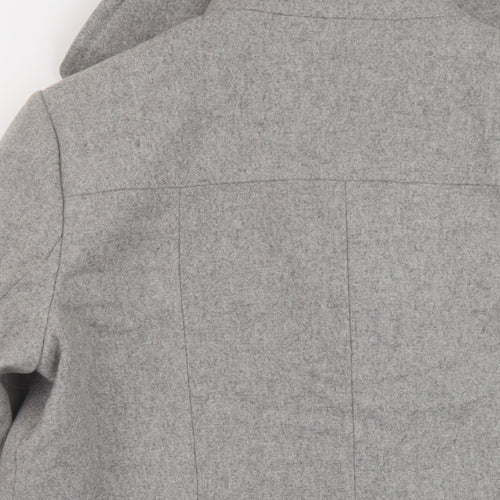 Marks and Spencer Womens Grey Overcoat Coat Size 14 Button