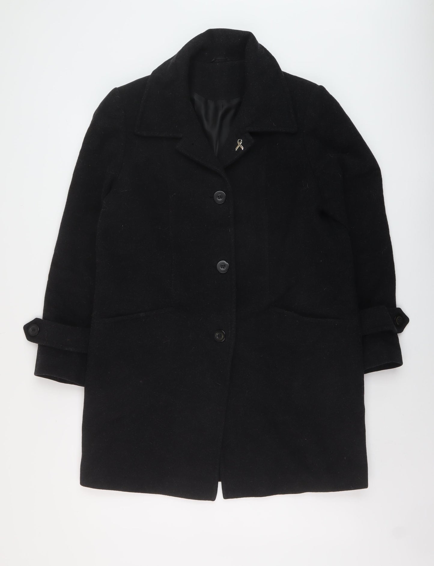 Holmewood Womens Grey Overcoat Coat Size 10 Button