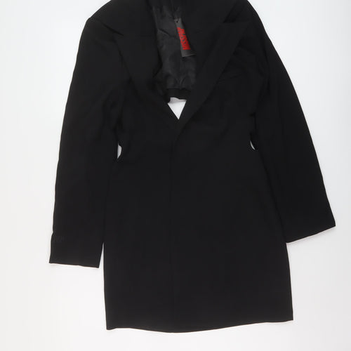 Misspap Womens Black Polyester Sheath Size 10 V-Neck Button