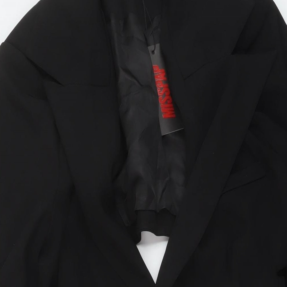 Misspap Womens Black Polyester Sheath Size 10 V-Neck Button