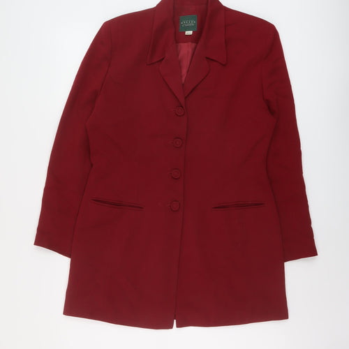 Charlotte Halton Womens Red Jacket Size 12 Button