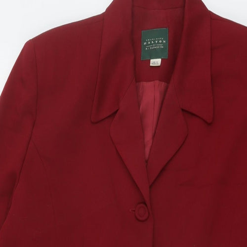 Charlotte Halton Womens Red Jacket Size 12 Button