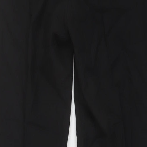 Marks and Spencer Mens Black Polyester Trousers Size 32 in L31 in Regular Hook & Eye