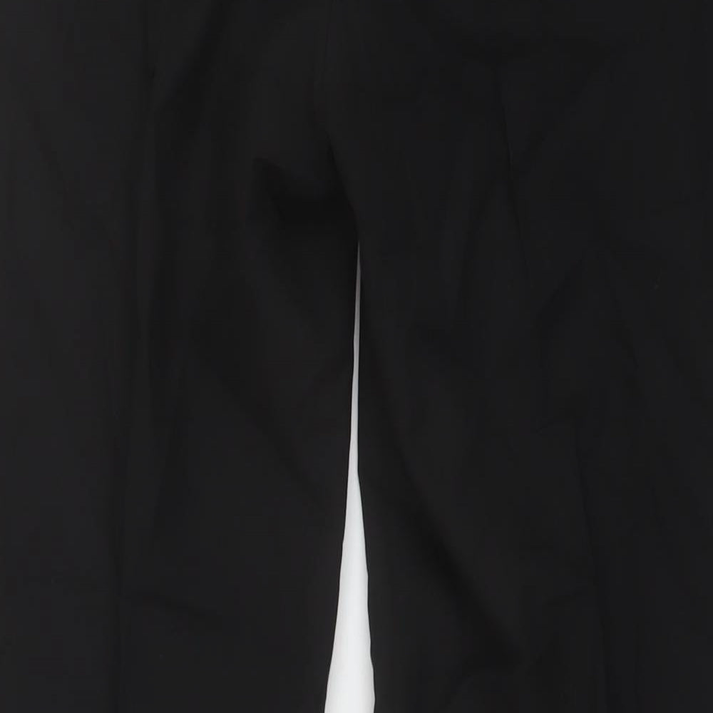 Marks and Spencer Mens Black Polyester Trousers Size 32 in L31 in Regular Hook & Eye