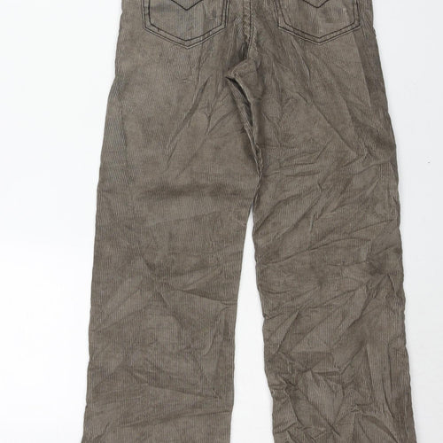 Rebel Boys Brown Cotton Carpenter Trousers Size 8-9 Years L24 in Regular Zip