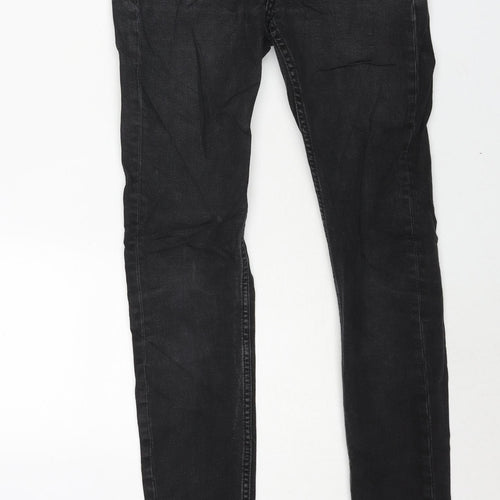 Topshop Womens Black Cotton Skinny Jeans Size 26 in L34 in Regular Zip