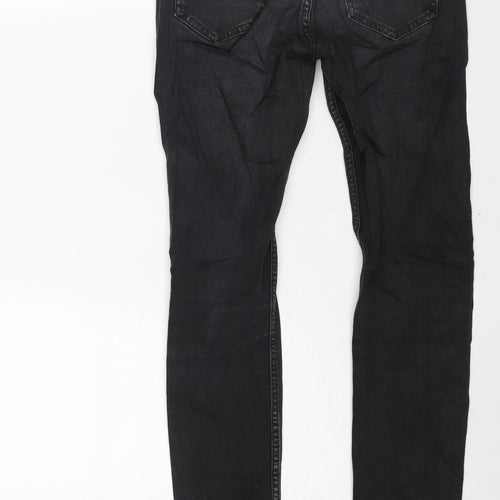 Topshop Womens Black Cotton Skinny Jeans Size 26 in L34 in Regular Zip