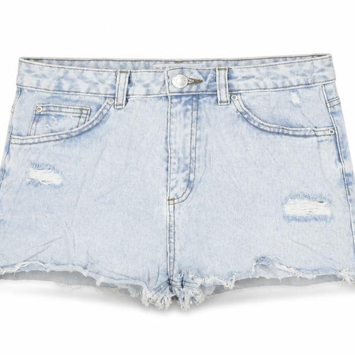 Denim & Co. Womens Blue Cotton Cut-Off Shorts Size 10 Regular Zip - Distressed