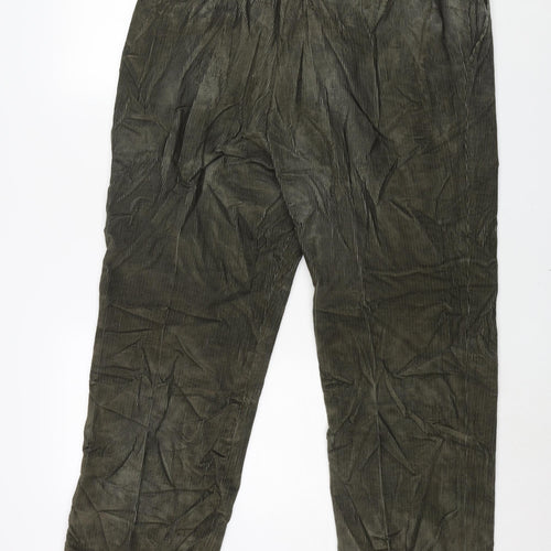 Maine Mens Green Cotton Chino Trousers Size 36 in L30 in Regular Zip