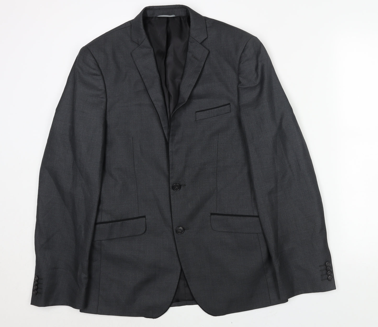 Burton Mens Grey Polyester Jacket Suit Jacket Size 36 Regular